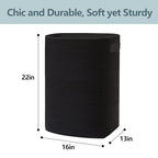MEGASKET Large Laundry Hamper 16"x13"x22" - Tall Woven Laundry Basket, Cotton Rope Dirty Clothes Hamper, Baby Kids Nursery Wicker Laundry Basket, Bedroom Aesthetic, Soft Laundry Bin, Black Hamper, 75L - color: Black