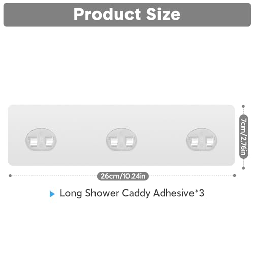 Shower Caddy Adhesive Replacement, Transparent Strong Adhesive Hooks, No Drilling, Waterproof, for Shower Caddy, Bathroom Storage Shelves and Kitchen Racks (Triple*3pcs) - color: 3 Triple