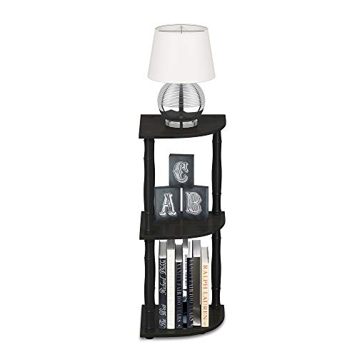 Furinno Turn-N-Tube 3-Tier Corner Display Rack Multipurpose Shelving Unit with Classic Tube, Espresso/Black - color: Espresso/Black, size: 3-Tier Classic Tube
