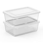Sterilite 60 Pack Storage Box, 12 Quart Stackable Tote, Clear Plastic Container with Secure Snapping Lids for Home and Office Organization, White - size: 12 Quart, style: 60