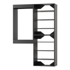 ROOMTEC Modular Closet System, 55" Wall-Mounted Closet Organizer with Hanging Rods and Shelves, Wooden Tower for Walk-In Closets, Wardrobe Storage Kit, Black - size: 55" Wide, style: Model 7