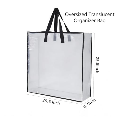 Heavy-Duty Clear Wreath Storage Bag & Sturdy Moving Box Alternative – 26 Inch Large Capacity Container with Zipper for Christmas Decorations, Seasonal Wreaths, Clothes, Bedding,Gift (4-Pack) - color: SClear, size: 4 Pack