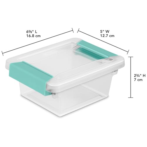 Sterilite 6-Pack Clip Box, Stackable Clear Plastic Bins with Latching Lids, Mini - Writing, Arts or Crafts Supplies Storage Containers for Home, Office, Classroom and Workshop Organization - size: Mini, style: 6 Pack