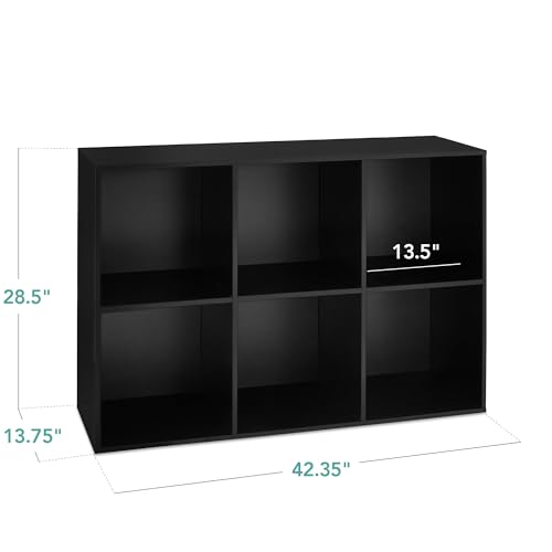 Best Choice Products 6-Cube Storage Organizer, 13.5in Shelf Opening, Bookcase, Display Shelf, Customizable w/ 3 Removable Back Panels – Black - color: Black, size: 6-Cube, 13.5in Shelf Opening