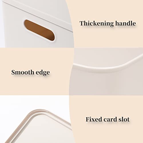 Yishyfier Plastic Storage Baskets With Lid Organizing Container Lidded Knit Storage Organizer Bins for Shelves Drawers Desktop Closet Playroom Classroom Office (4M+2S, Light grey) - size: 4M+2S