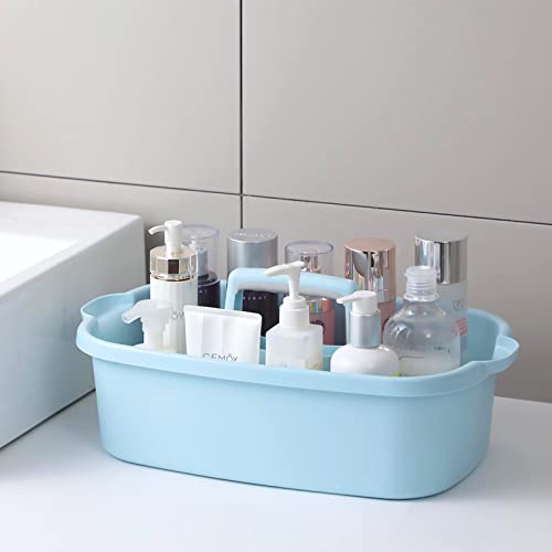Large Cleaning Supplies Caddy Portable Shower Basket Supply Organizer with Handle Plastic Bucket Tool Storage for Bathroom, Bedroom, Kitchen, College Dorm, Garden, Blue 2 Pack - color: Blue, size: Large, 2pcs
