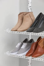 Rubbermaid Customizable Wall Mount Shoe Shelf, White, for Home/House/Closet/Laundry/Linen Organization - style: Shoe Shelf