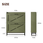 Maupvit Shoe Storage Cabinet with 2 Flip Drawers, Freestanding Shoe Organizer with Metal Legs for Entryway, Narrow Shoe Rack Cabinet, Green - color: Green, style: 2-Drawers