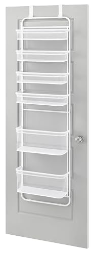 Whitmor Over The Door Organizer - 6 Sections - Pantry, Bathroom, Accessory Organizer - Metal and Mesh - White - color: White, size: Accessory Organizer