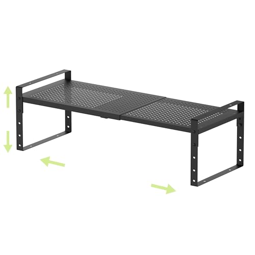 Expandable Shoe Rack Heavy-Duty Closet Organizer Adjustable Shelf Stackable Metal Framework for Entryway, Garage,RV,Pantry,Cabinet(Large,1 Pack/Black) - color: Black/1 Pack, size: LARGE:10.24"D x 16.54"W x 7.88"H