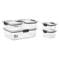Rubbermaid Brilliance Food Storage Containers, Set of 5 (10 Pieces), BPA-Free, Leak-Proof, Clear - size: 10-Piece