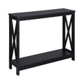 Convenience Concepts Oxford Console Table 39.5" - Sofa Table with Storage Shelf, Transitional Entryway Hall Table for Living Room and Bedroom, Display Foyer Table, Black - color: Black