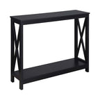 Convenience Concepts Oxford Console Table 39.5" - Sofa Table with Storage Shelf, Transitional Entryway Hall Table for Living Room and Bedroom, Display Foyer Table, Black - color: Black