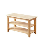 XKZG Storage Bench Wooden Shoe Rack Bench Simple Style Wood Entryway Bench (Natural,23.6") - color: Natural, size: 23.6"W x 11.8"D x 16.5"H