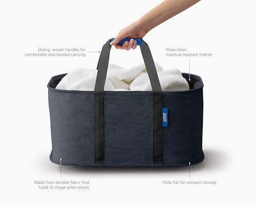 Joseph Joseph Hold-All, Collapsible 35L/9.25 Gallon Washing Laundry Basket Bag, Durable Fabric, Moisture Resistant - Carbon Black - color: Black, size: 35L