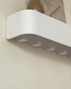 Kazai. Key Holder for Wall 'Tone' | Minimalist Key Hooks Design from Berlin | Modern Key Hanger with Metal Shelf | Key Hook Wall Mounted as Hallway Furniture | White - color: White