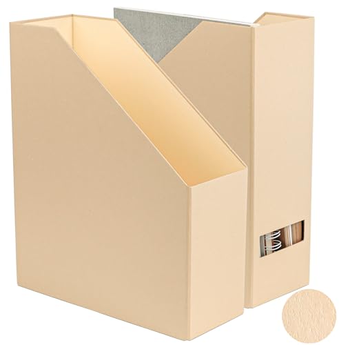 Magazine Holder - File Holder and Desk Organizer, Paperboard Book Organizer and Storage Box for Documents, Magazine Holder Rack for Classroom, Home, and Office (Latte Brown, 2-Pack) - color: Latte, 2-Pack