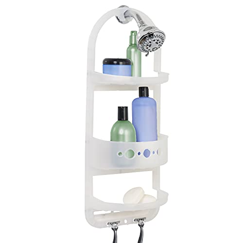 Zenna Home 5890KK, Large Over-the-Showerhead Caddy, Frosted