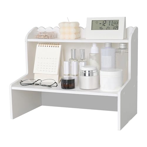 Desktop Organizer Office Desk Multi Layer Storage, Wood Display Shelf, Rack Mini Bookshelf Cosmetics Organizer (M)