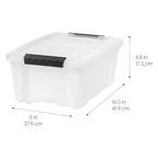 IRIS USA 13 QT Plastic Storage Box with Lid and Latches - 6 Pack - BPA-Free, Discreet Organizing Solution, Durable Nestable Stackable Containers, Secure Pull Handle - Pearl - size: 13 Qt, style: 6 Pack