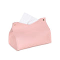 1PCS PU Leather Tissue Box Cover, Rectangle Facial Paper Organizer Dispenser, Modern Tissue Case Holder for Vanity Countertop Nightstands Living Room Office Desk Car (Pink) - color: Pink