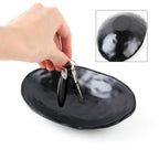 Black Jewelry Dish Tray Trinket Decorative Ring Holder Organizer Key Dish Bowl for Entryway Table Office Home Table Decor 7.60 Inch Oval - size: 7.60 Inches