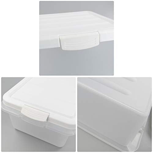 14 Quart Clear Storage Box, Underbed Plastic Latch Box with White Lids, 2-Pack - color: White