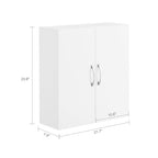 SoBuy Kitchen Wall Cabinet, Narrow Bathroom Wall Cabinet Over The Toilet Storage, Wall Mounted Medicine Cabinet with Adjustable Shelf, Floating Storage Cabinet for Laundry Room, White BZR200-T-W - color: White