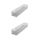 YBM HOME Silver Mesh Drawer Cabinet and or Shelf Organizer Bins, School Supply Holder Office Desktop Organizer Basket (2, 3x15x2 Inch) - size: 3x15x2 Inch
