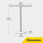 Hand Towel Holder Stand with Heavy Marble Base, T-Shape Towel Rack, Free-Standing for Bathroom Vanity Countertop, 304 Stainless Steel (Brushed Silver) - color: Brushed Nickel