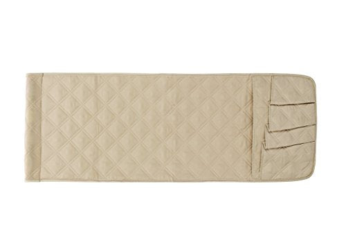 Waterproof Armrest Covers Sofa Arm Organizer with 5 Pockets for Tablet Magazines TV Remote Holder, Non-slip Recliner Couch Armchair Slipcover Furniture Sofa Arm Protector Storage Caddy Pouch - color: Beige