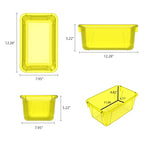 Storex Small Cubby Bin, 12.2 x 7.8 x 5.1 Inches, Candy Yellow, 5-Pack (62476U05C) - color: Tint Yellow, style: Bin Only