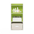 Furinno Luder 3-Tier Open Shelf Bookcase, Green/White - color: White/Green, size: 3-Tier, 9.3 x 16 x 31.4
