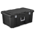 Sterilite 4-Pack Footlocker, Lockable Plastic Utility Storage Container Box, Black - Heavy-Duty Organizing Containers for Home, Garage, Office, and Basement - size: 4 Pack