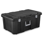 Sterilite 4-Pack Footlocker, Lockable Plastic Utility Storage Container Box, Black - Heavy-Duty Organizing Containers for Home, Garage, Office, and Basement - size: 4 Pack