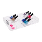 madesmart Angled Storage Tray, Make-up Bathroom Organizer, Lipstick, Razors, Q-Tips, Bath Essentials Angled for Easy-Viewing, Large, Clear