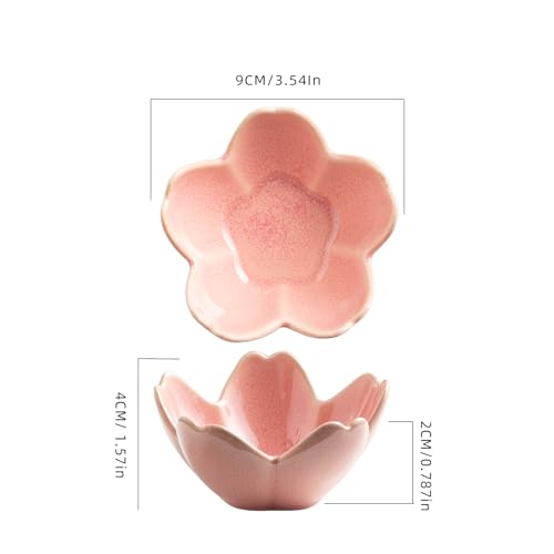 Flower Ceramic Jewelry Dish - Floral Ring Holder Tray and Trinket Bowl for Vanity Organizer, Aesthetic Porcelain Nightstand Decor, Unique Gifts for Women, Her (pink) - color: pink