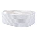 Woven Cotton Rope Storage Basket, Cube Changing Table Organizer for Closet Towels, Baby Nursery Bin, Small Dog Cat Toy Box, Gift Baskets empty (White) - color: White