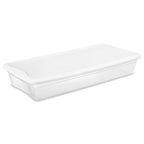 Sterilite 18 Pack Storage Box, 41 Quart Stackable Tote, Clear Plastic Container with Secure Snapping Lids for Home and Office Organization, White - size: 41 Quart, style: 18