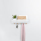 Umbra Estique Entryway Organizer, Great for Storing Keys, Small Accessories, Mail, Wallets and More, Small, White/Natural - size: Small