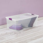 Sterilite 12-Pack 110 Quart ClearView Latch Box, Stackable Organizer Bins with Latching Lids - Clear Plastic Organization Containers for Closet, Bedroom, Shelving Units and Everyday Home Storage - size: 12 Pack, style: 110 Quart