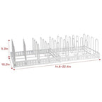 X-cosrack Expandable Food Container Lid Organizer,Large Capacity Adjustable 10 Dividers Detachable Lid Organizer Rack for Cabinets, Cupboards, Pantry Shelves, Drawers to Keep Kitchen Tidy,White - color: White