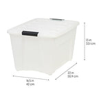 IRIS USA 54 Quart Stackable Plastic Storage Bins with Lids and Latching Buckles, 6 Pack - Pearl, Containers with Lids and Latches, Durable Nestable Closet, Garage, Totes, Tubs Boxes Organizing - size: 54 Qt, style: 6 Pack