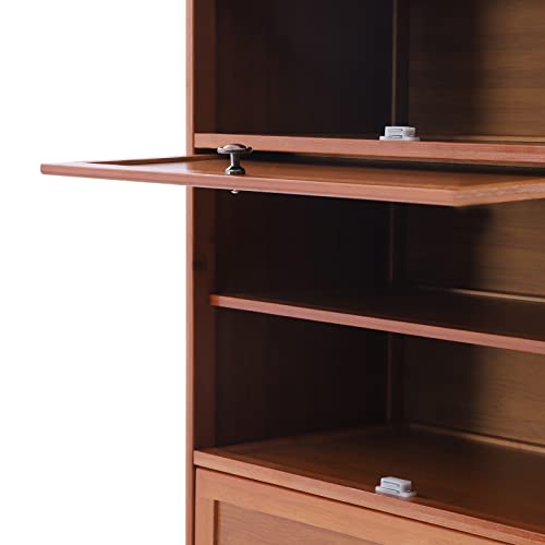 Tall Bamboo Shoe Storage Cabinet Bamboo Shoe Rack with Doors, 11 Tier Freestanding Shoes Heels Sneakers Shelf Rack for 20 Pairs Shoe Organizer for Entryway Office Living Room, Brown