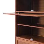 Tall Bamboo Shoe Storage Cabinet Bamboo Shoe Rack with Doors, 11 Tier Freestanding Shoes Heels Sneakers Shelf Rack for 20 Pairs Shoe Organizer for Entryway Office Living Room, Brown