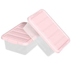 14 Quart Basic Clear Storage Box with Pink Lid (Pack of 2) - color: Pink Lid