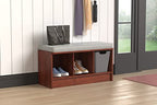 ClosetMaid 1633 Cubeicals 3-Cube Storage Bench, Dark Cherry with Gray Cushion - color: Dark Cherry With Gray Cushion