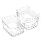 BINO | Plastic Organizer Bins, Small - 4 Pack | The SOHO Collection | Multi-Use Plastic Bin | Pantry & Freezer Organizer Bin | Storage Containers | Bins for Home & Kitchen Org - size: Small