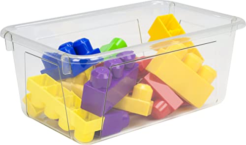 Storex Small Cubby Bin, 12.2 x 7.8 x 5.1 Inches, Clear, 5-Pack (62464U05C) - color: Clear, style: Bin Only