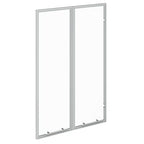 ROOMTEC Modular Closet System Glass Door Pair Set, Shaker-Style Frame Add-On for Double Hanging Units, Tempered Glass Panels, 39.37" H × 31.5" W - size: Framed Glass Door – 31.5"W x 39.37"H